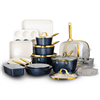 Gotham Steel Pro Hammered 20-piece navy nonstick cookware set.