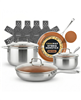 Gotham Steel Ceramax 12-Piece Tri-Ply Micro Textured Ceramic Etched Design Nonstick Cookware Set
