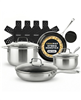 Ceramax 12-Piece Tri-Ply Micro Textured Ceramic Etched Design Nonstick Cookware Set