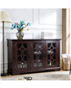 Buffet Sideboard Cabinet with 3 Tempered Glass Doors