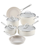 KitchenAid 10-pc. porcelain white induction cookware set - hard-anodized.