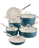 Kitchenaid 10-pc. hard-anodized ceramic cookware set in Agave Blue. 