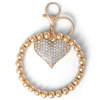 Heart Charm Stretch Keychain Bracelet