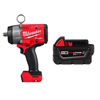 M18 fuel 18v cordless brushless high torque 1/2" impact wrench with pin detent and 5.0 ah battery.