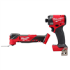 M18 Fuel 18V cordless brushless oscillating multi-tool with 1/4 in. impact driver.