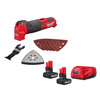M12 Fuel 12V cordless oscillating multi-tool starter kit includes two M12 XC 5.0 Ah batteries and charger.