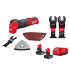 M12 Fuel 12V oscillating multi-tool starter kit with 5.0Ah battery and 2-pack carbide blade.
