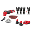 M12 Fuel 12V oscillating multi-tool with 5.0Ah battery 2-pack starter kit & OMT blade set.