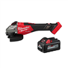 M18 FUEL 18V Lith-Ion Brushless Cordless 4-1/2 in./6 in. Braking Grinder with Slide Switch w/ High Output 6.0 Ah Battery