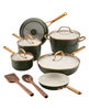Kitchenaid 12-piece hard-anodized ceramic induction cookware set in green, now with a discount.