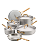 Kitchenaid 10-piece stonewash stainless steel 5-ply cookware set - discounted.