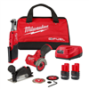 M12 Fuel 12V brushless cordless 3/8" ratchet and 3" cut-off saw kit, now available with discounts.