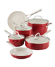 Kitchenaid 10-piece hard anodized ceramic nonstick set in Empire Red.