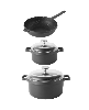 BergHOFF Gem Nonstick Cast Aluminum 5Pc Cookware Set - Black
