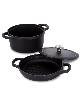 BergHOFF Graphite 3Pc Enamel Cast Iron Cookware Set - Black