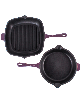 BergHOFF Neo 2pc Cast Iron 10" Fry Pan & 11" Grill Pan Cookware Set - Purple