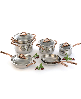 BergHOFF Ouro Gold 11Pc 18/10 Stainless Steel Cookware Set with Glass Lids