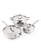 BergHOFF Belly Shape 6pc 18/10 Stainless Steel Cookware Set with SS Lids
