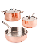 BergHOFF Vintage-Like Tri-Ply 5 Piece Mid Size Polished Copper Cookware Set