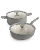 BergHOFF Balance 4Pc Non-stick Ceramic Stockpot and Wok Pan Set