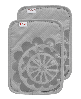 T-Fal Medallion Print Silicone and Cotton Twill Pot Holder, Set of 2 - Gray