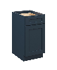 18" Single Base Cabinet with Full Overlay HDF Door and Dovetail Drawer - Cyber Grey
