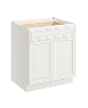 30" Single Base Cabinet with Full Overlay HDF Door and Dovetail Drawer - Pearl White