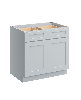 36" Single Base Cabinet with Full Overlay HDF Door and Dovetail Drawer - Dove Grey
