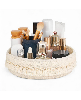 Yigii Macrame Makeup Basket with Tassels for Storage