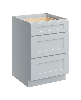 24" 3-Drawer Base Cabinet