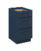 18 3-Drawer Base Cabinet with Full Overlay HDF Drawer Fronts and Dovetail Drawers - Cyber Grey
