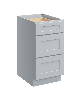 Boyel Living 18 3-Drawer Base Cabinet with Full Overlay HDF Drawer Fronts and Dovetail Drawers - Dove Grey