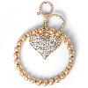 Jessica Simpson Heart Charm Stretch Keychain Bracelet in Gold-Tone - Gold