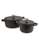BergHOFF Leo Graphite 4pc Cast Iron Stockpot Set - Black