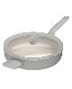 BergHOFF Balance Nonstick Ceramic Saute Pan (Long Handle) 10.25", 3.1qt. With Glass Lid, Recycled Aluminum - Cream