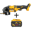 FLEXVOLT 60-Volt Li-Ion MAX Cordless 4-1/2-6 in. Small Angle Grinder (Tool-Only) w/FLEXVOLT 20-V/60-V MAX Battery 9Ah