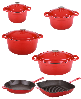 BergHOFF Neo 10pc Cast Iron Cookware Set - Red
