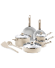 GreenPan Dover Ceramic Nonstick 12-Piece Cookware Set - Taupe