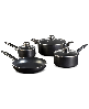Basic Essentials 7-Pc. Nonstick Aluminum Cookware Set - Black