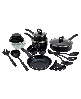 Basic Essentials Non-stick Aluminum 31-Pc. Cookware Set - Black
