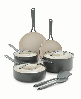 GreenPan Nova Gallery Ceramic Nonstick 10-Piece Cookware Set - Gray