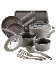 Rachael Ray Cook + Create Aluminum Nonstick Cookware Set, 11 Piece - Gray