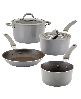 Rachael Ray Cook + Create Aluminum Nonstick Cookware, 6 Piece Set - Gray