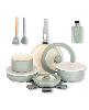 Gotham Steel 18 Piece Ceramic Nonstick Detachable Handle Cookware Set - Sage
