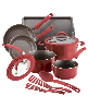 Rachael Ray Cook + Create Aluminum Nonstick Cookware Set, 11 Piece - Red