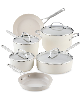 KitchenAid 10-Pc. Hard-Anodized Ceramic Induction Cookware Set - Porcelain White
