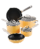 Farberware Style Aluminum Nonstick 10 Piece Cookware Pots and Pans Set - Yellow