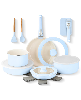 Gotham Steel 18 Piece Ceramic Nonstick Detachable Handle Cookware Set