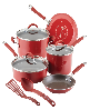 Rachael Ray Cucina Porcelain Enamel 10 Piece Nonstick Cookware Set - Cranberry Red