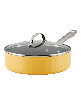 Farberware Style Aluminum Nonstick 3 Quart Cookware Saute Pan with Lid - Yellow